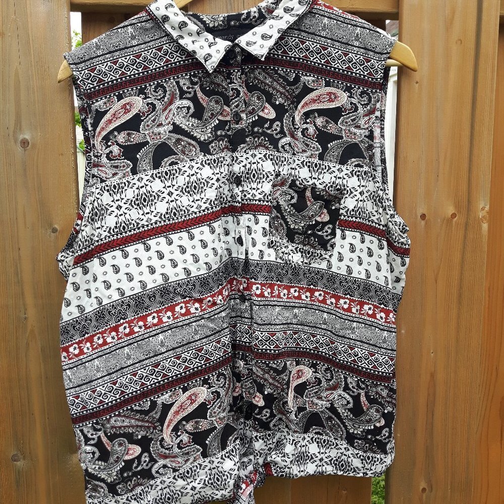 Mandy Evans Paisley tie Top XL Cowgirl top